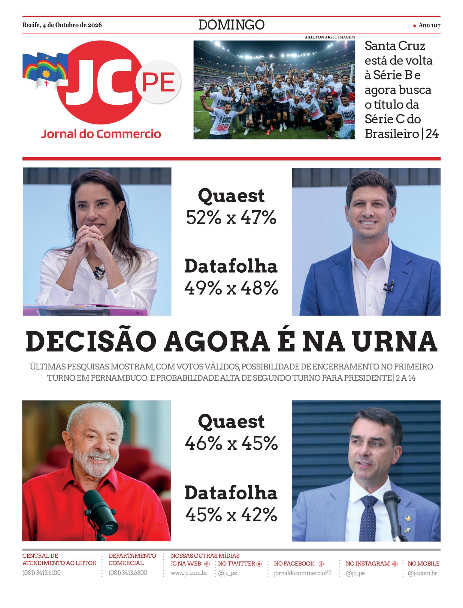 Capa do Jornal do Commercio de 4 out
