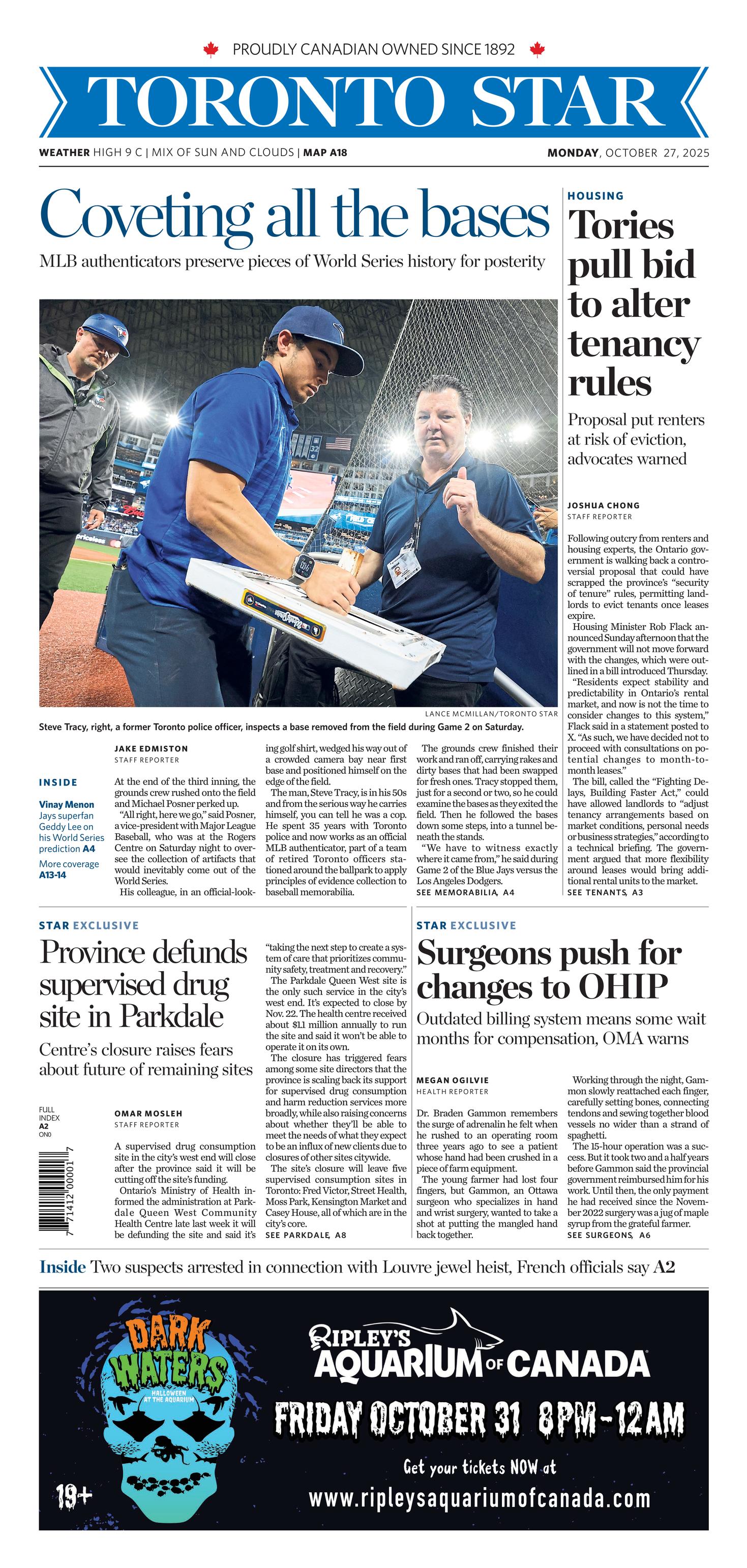 Toronto Star Front Page