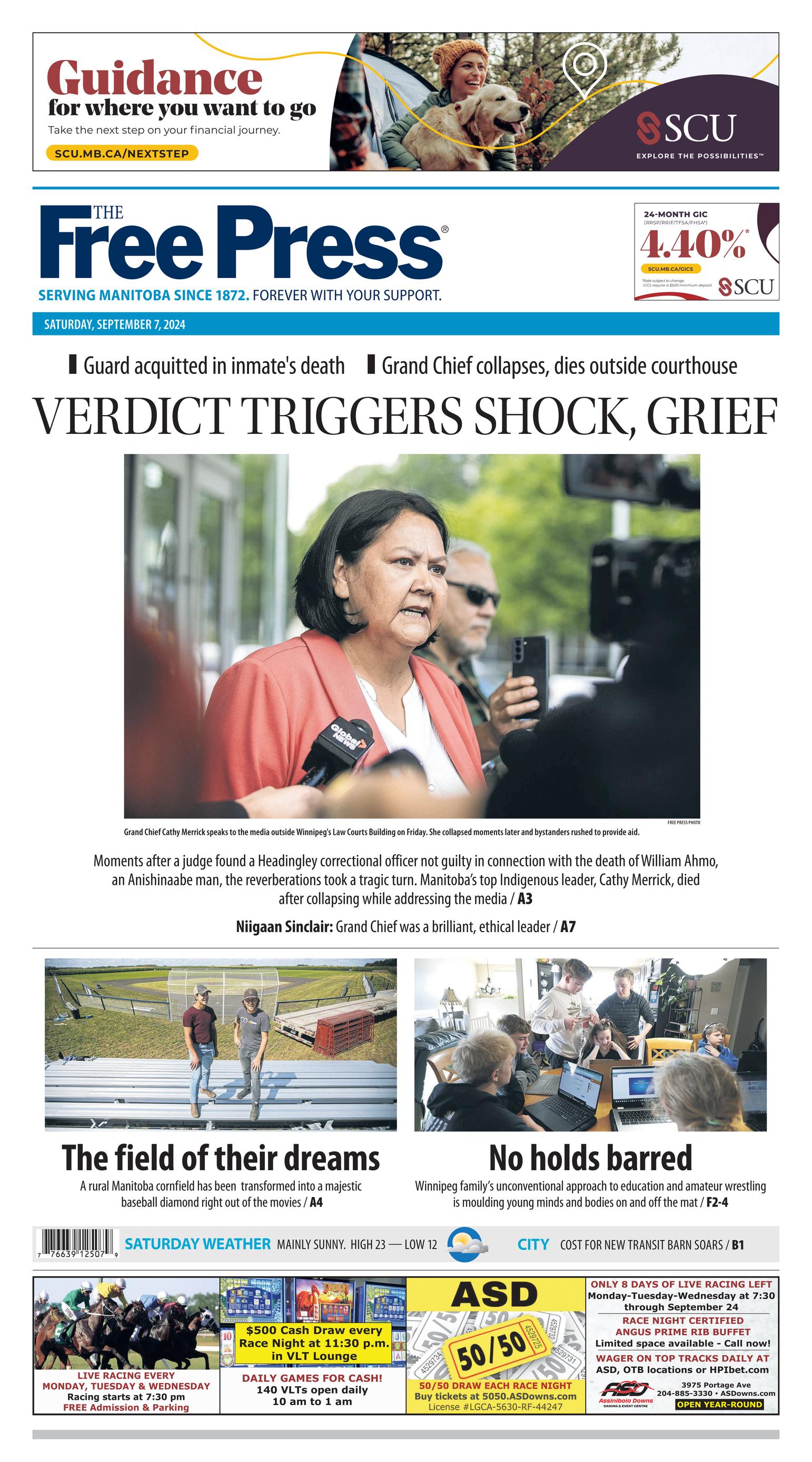Winnipeg Free Press Front Page