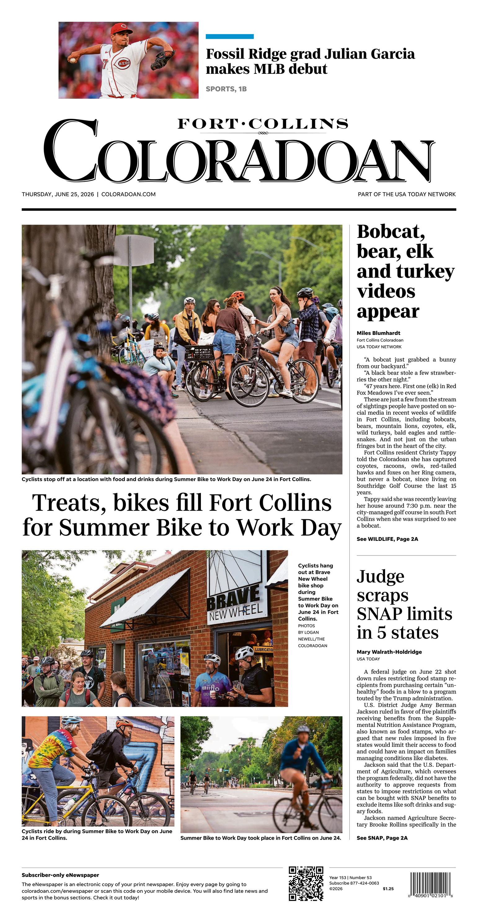 Coloradoan Fort Collins Coloradoan Front Page