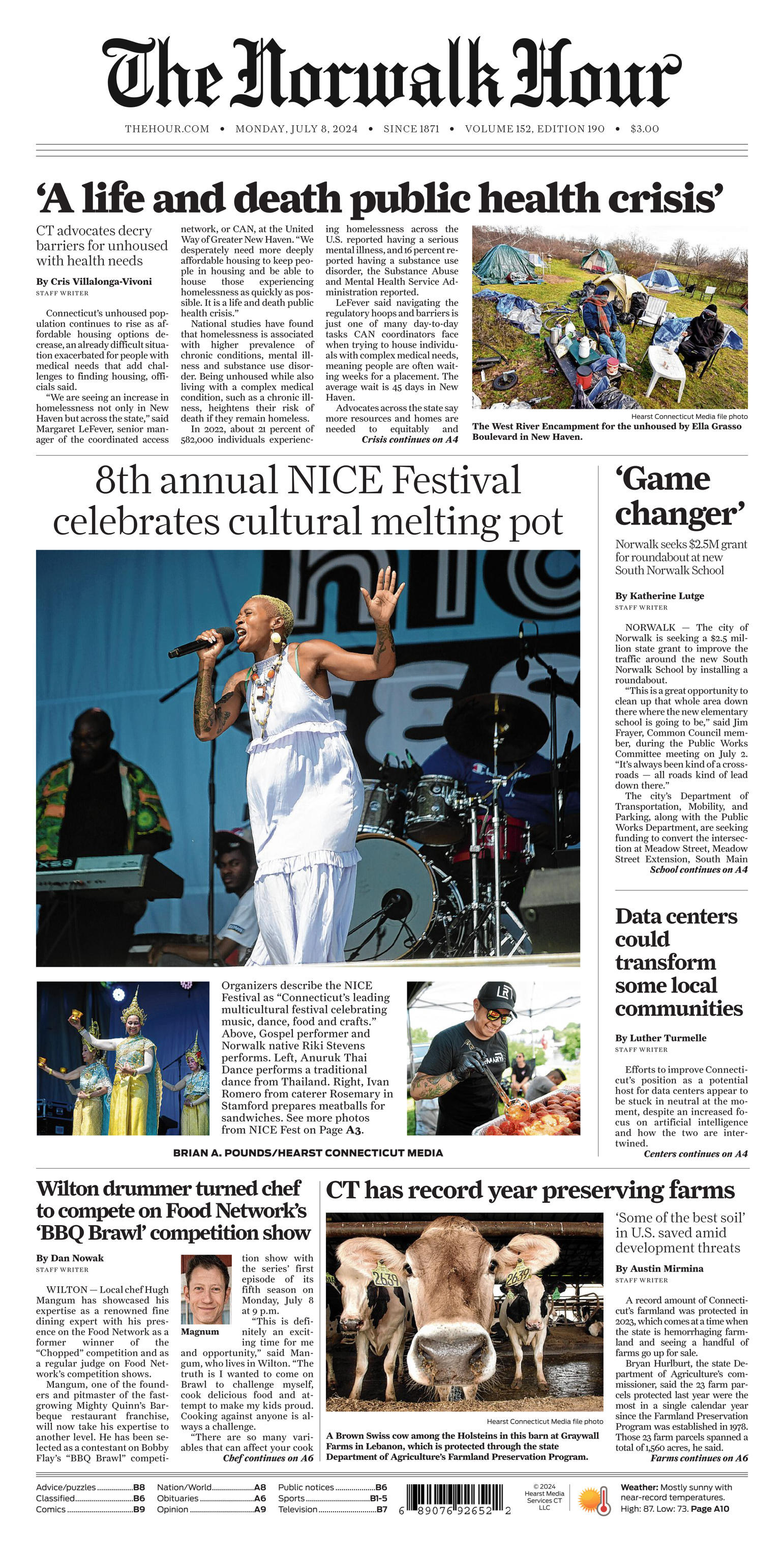 The Norwalk Hour Front Page