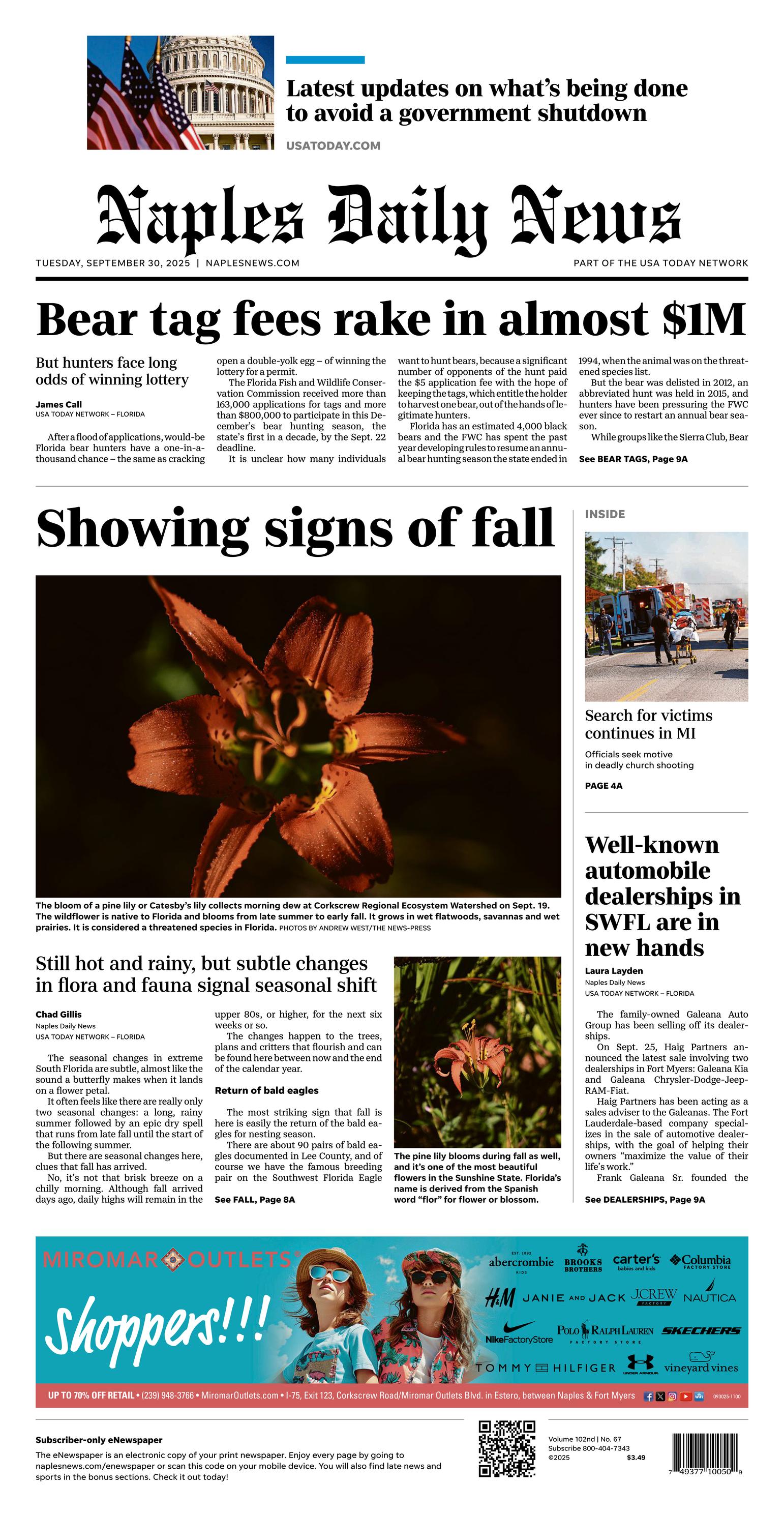 Naples Daily News Front Page