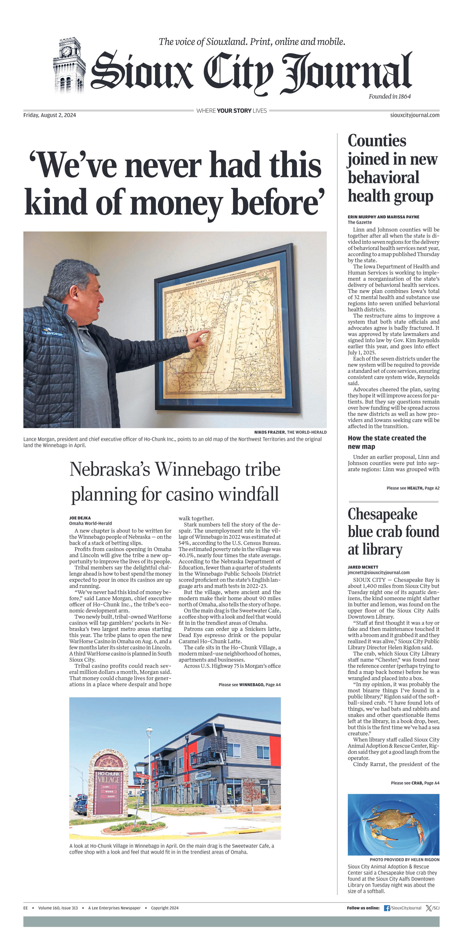 Sioux City Journal Front Page
