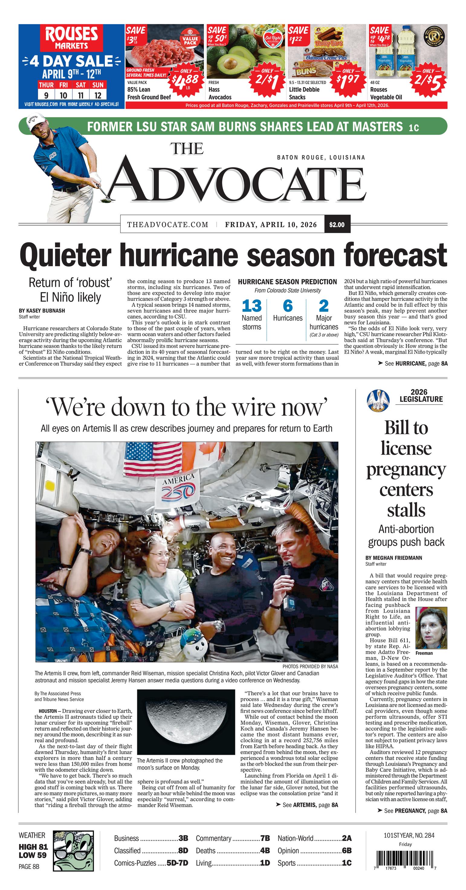 The Advocate Front Page
