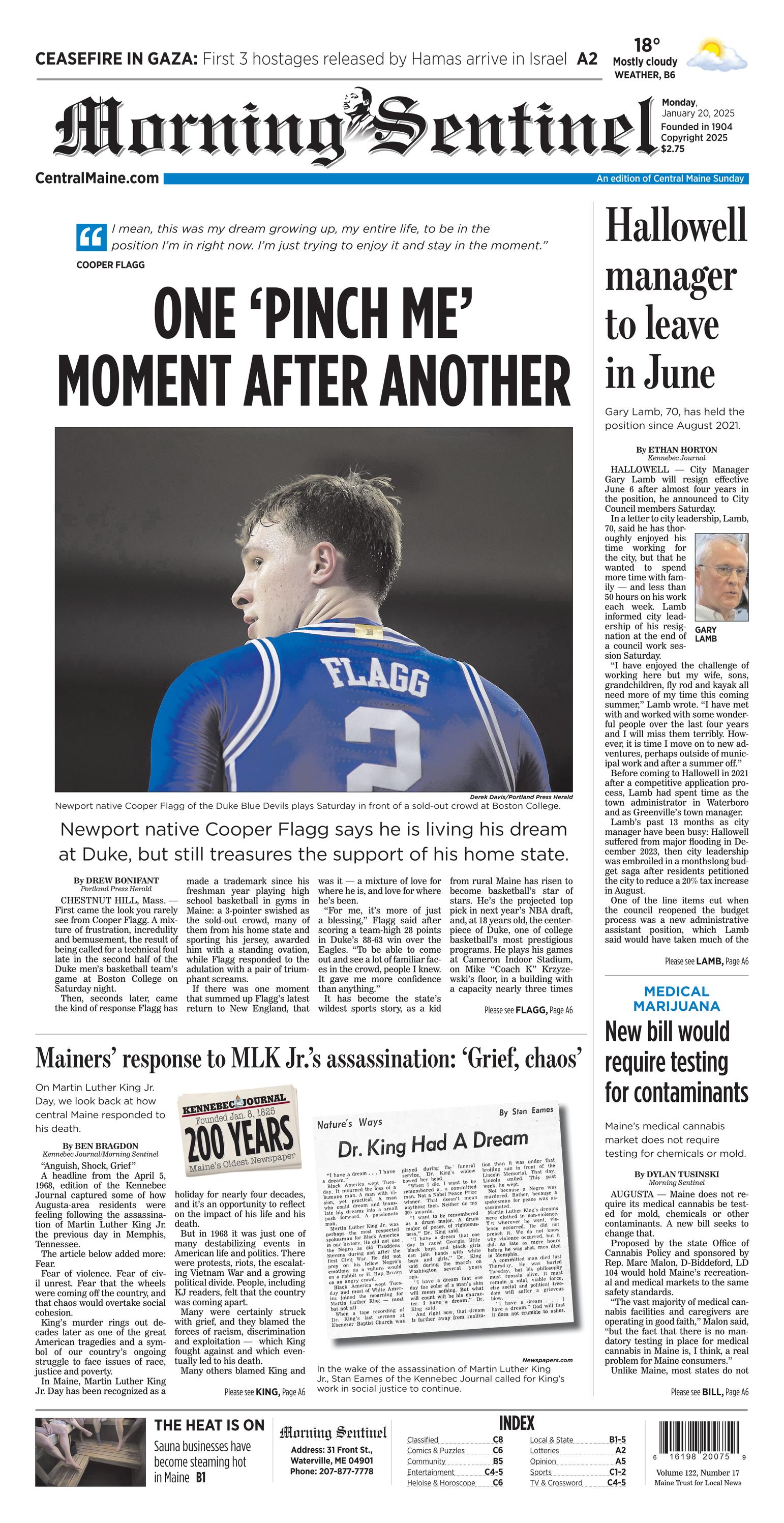 Morning Sentinel Front Page(00)