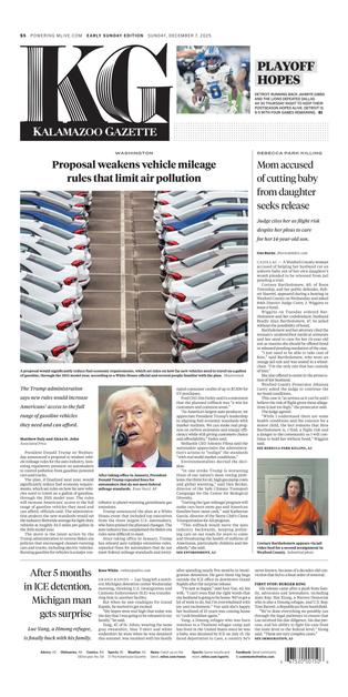 Kalamazoo Gazette Front Page