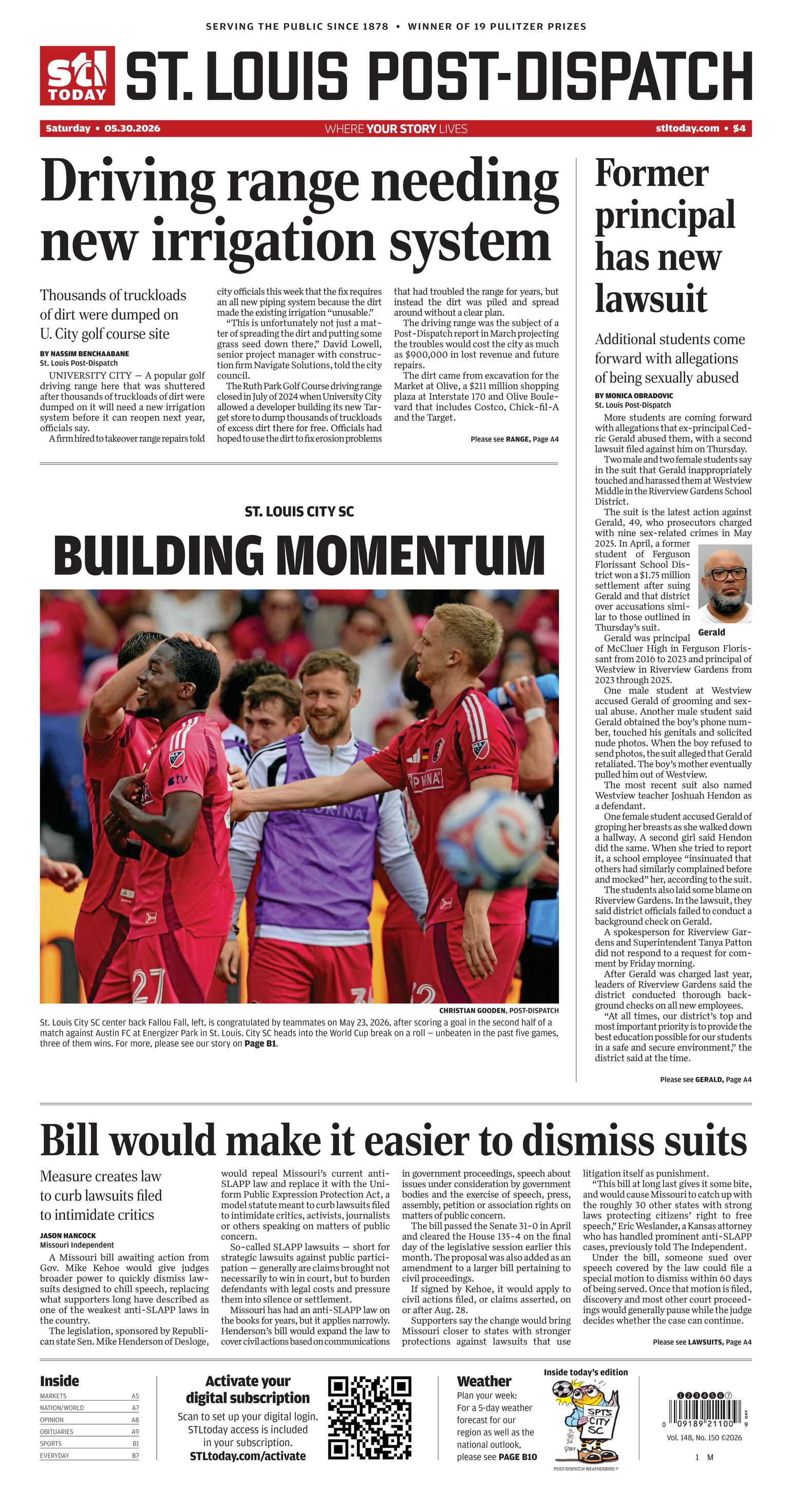 St. Louis Post-Dispatch Front Page