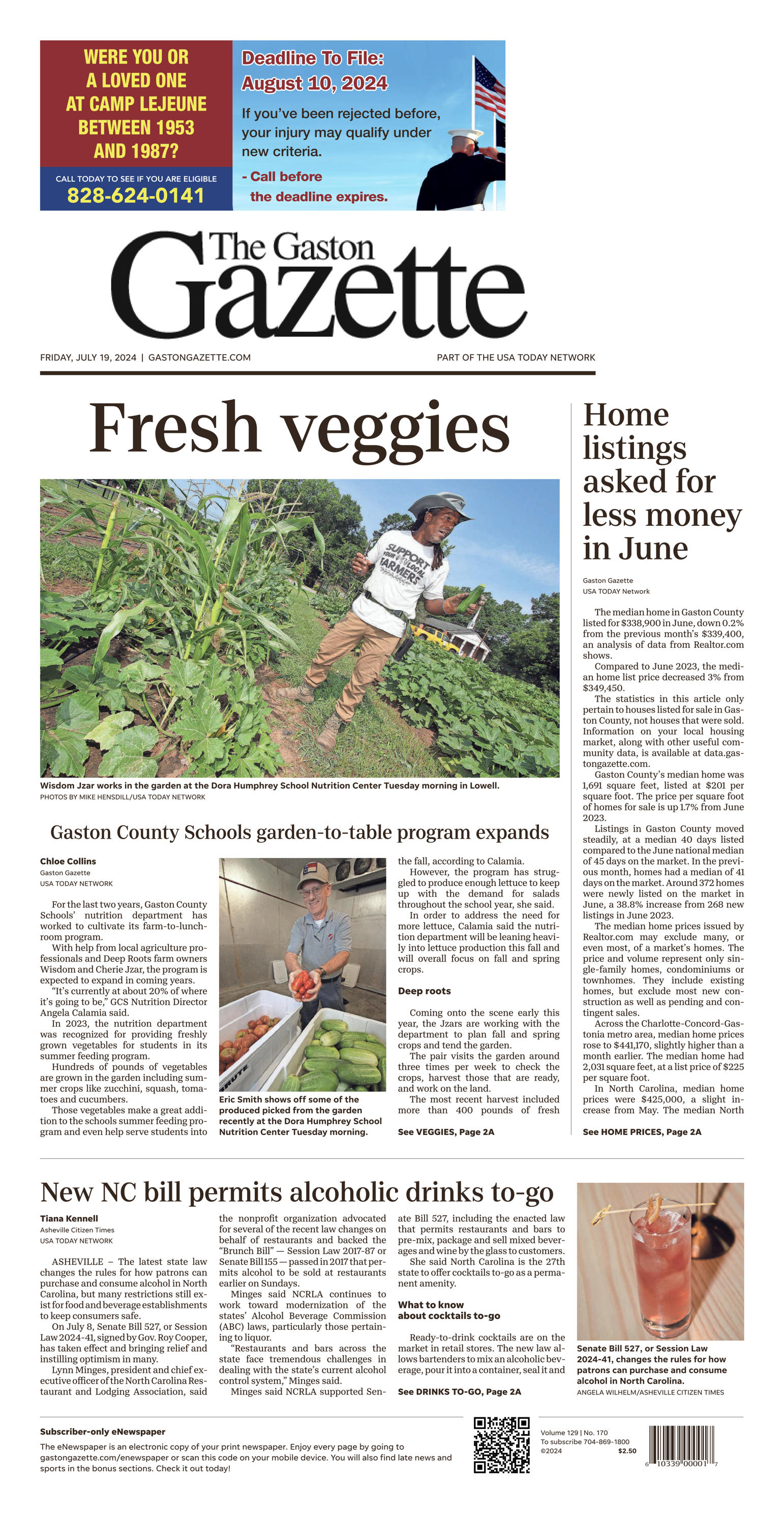Gaston Gazette Front Page