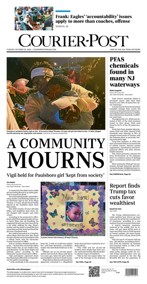 Courier-Post Front Page