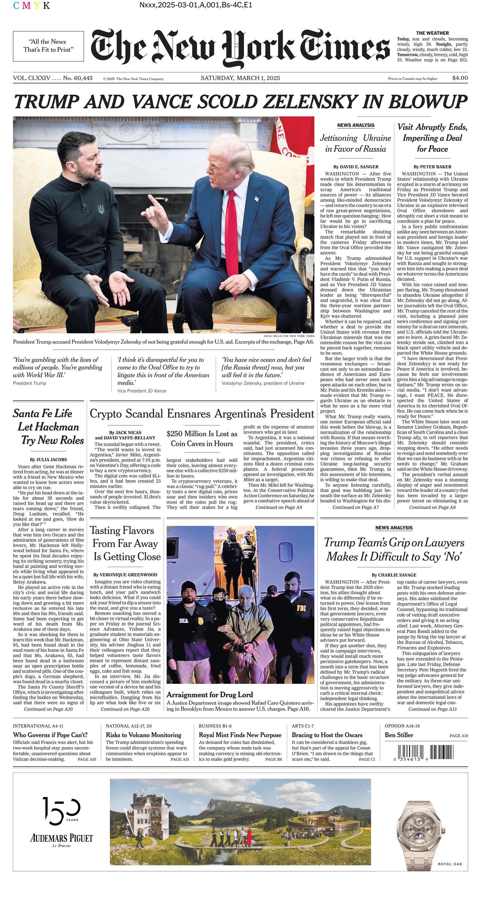 The New York Times Front Page