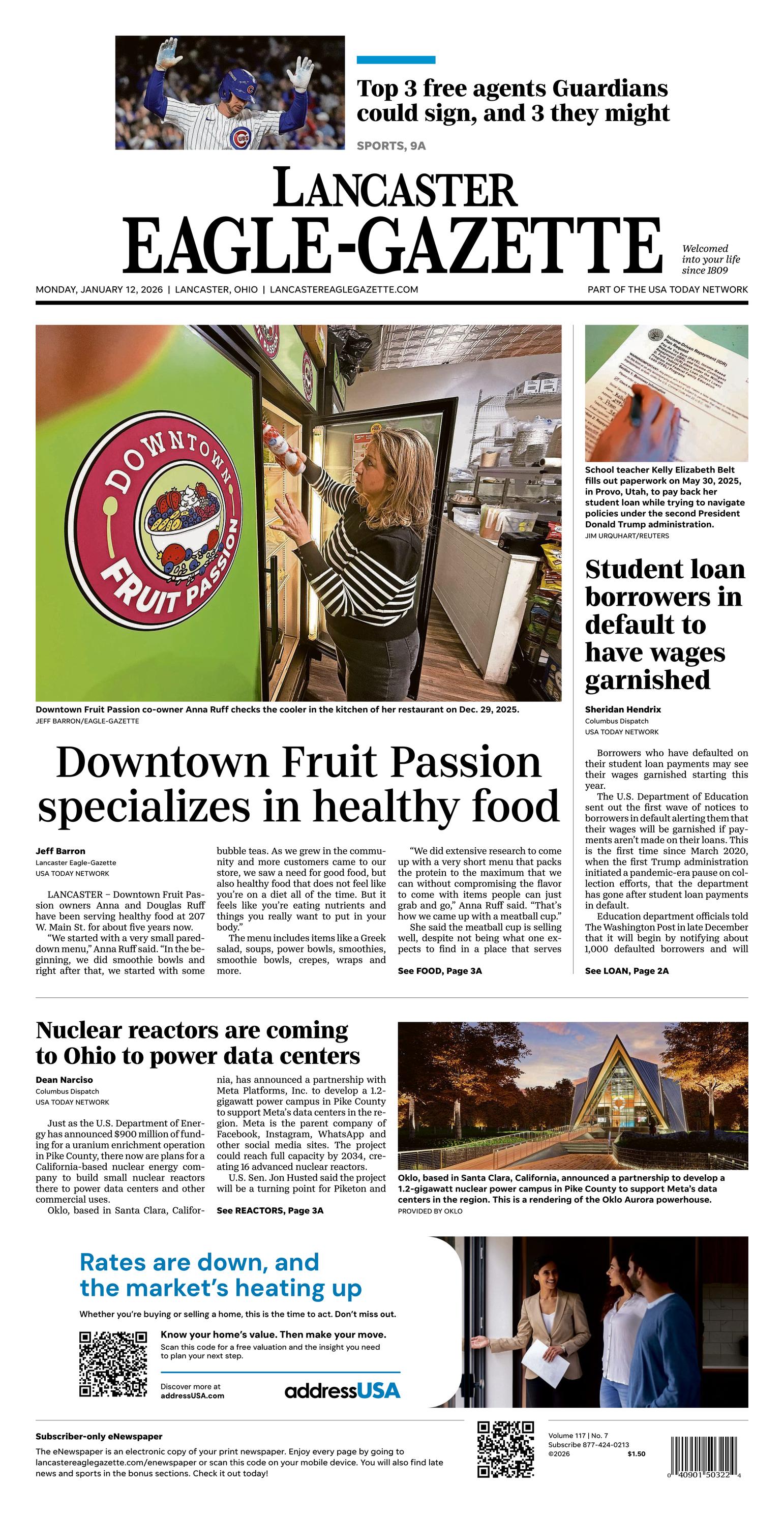 Lancaster EagleGazette Front Page