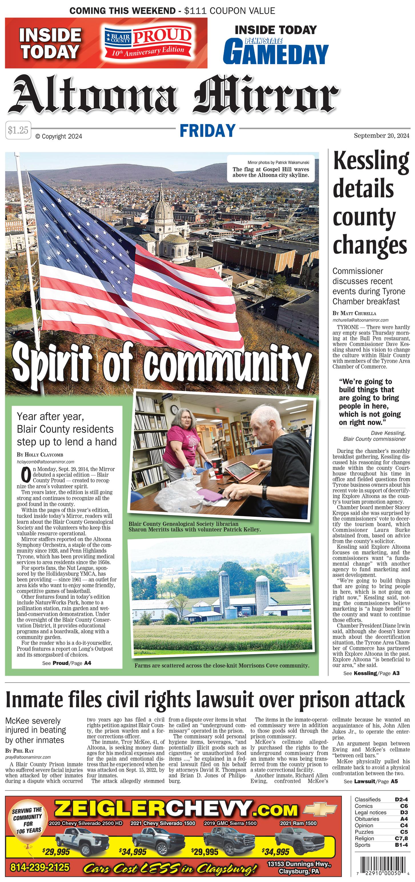 Altoona mirror front page