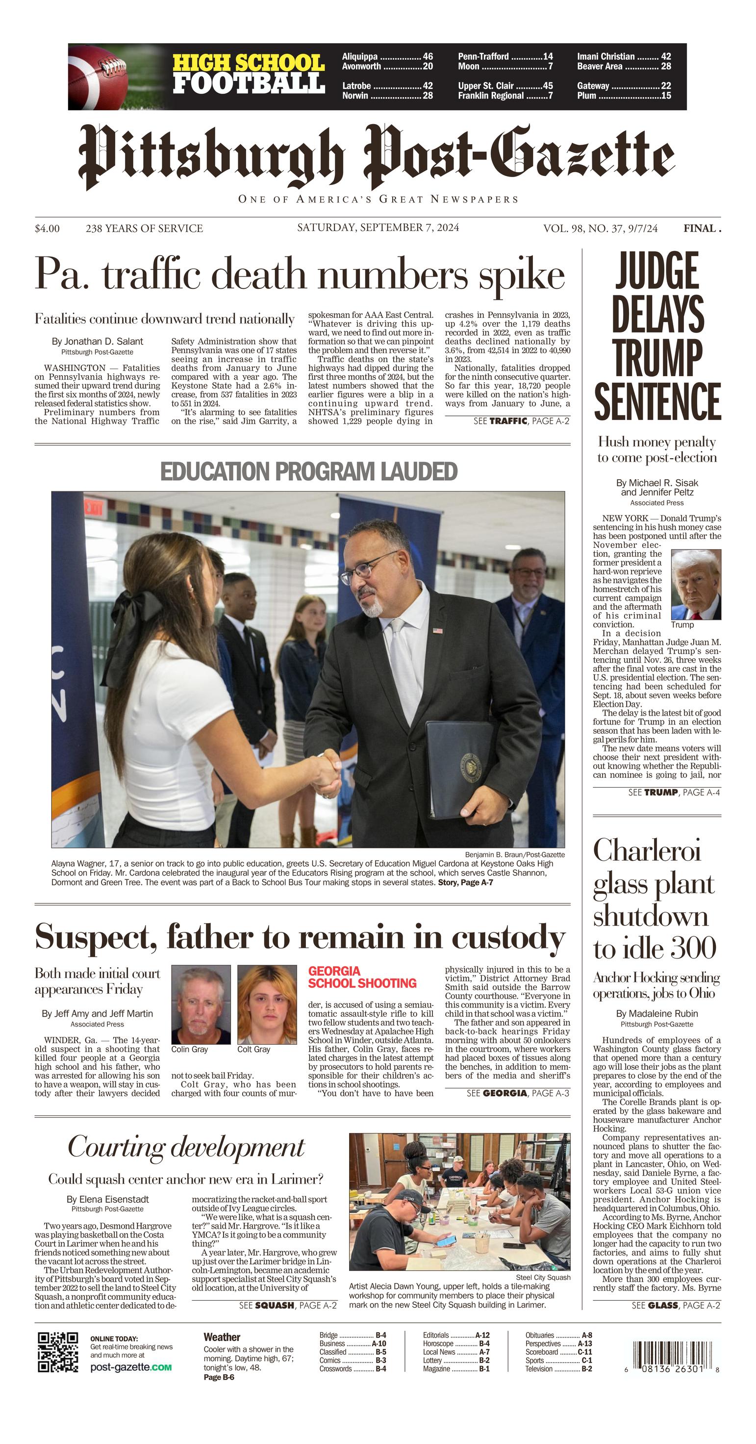 Pittsburgh PostGazette Front Page