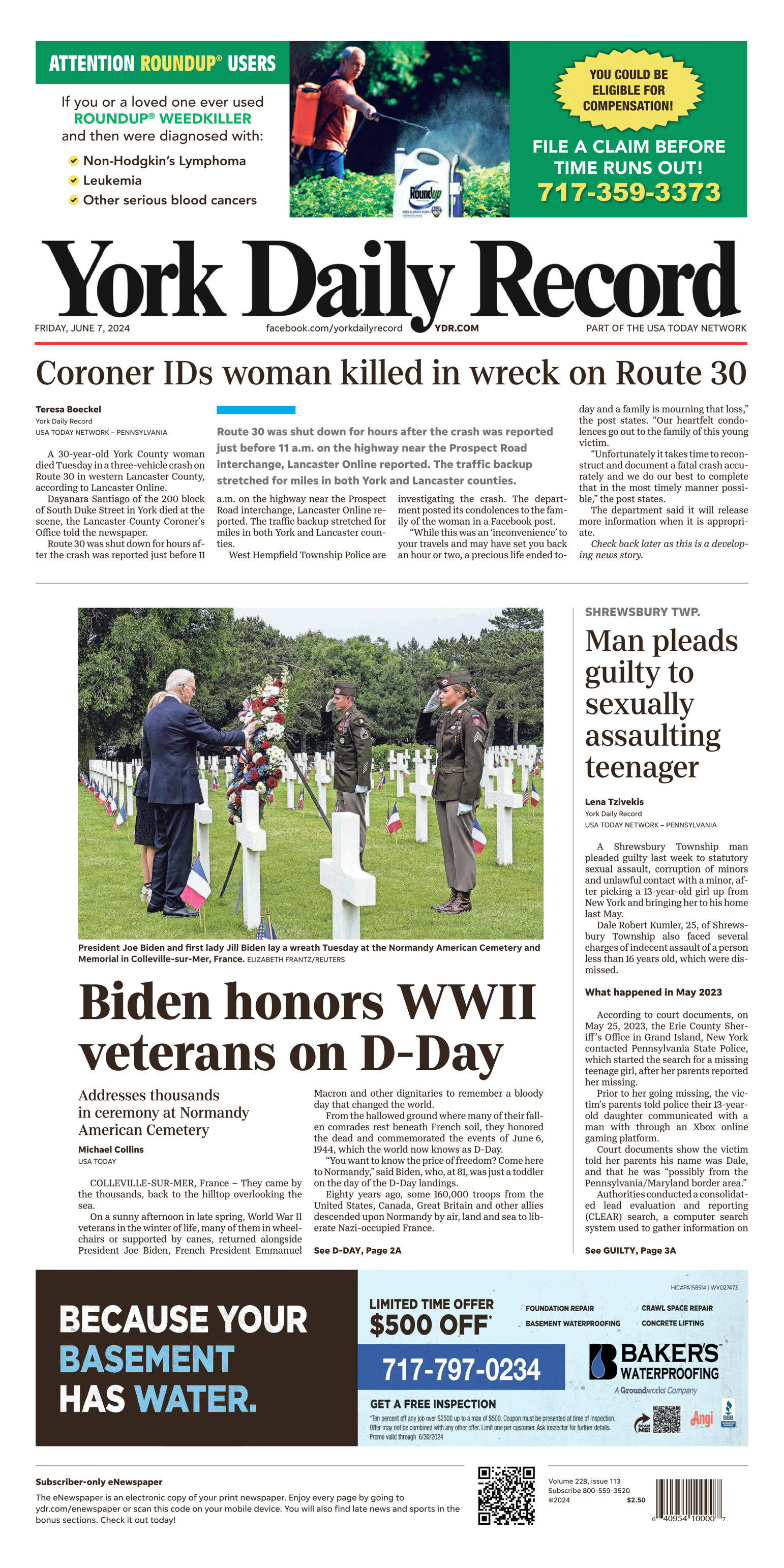 York daily record front page