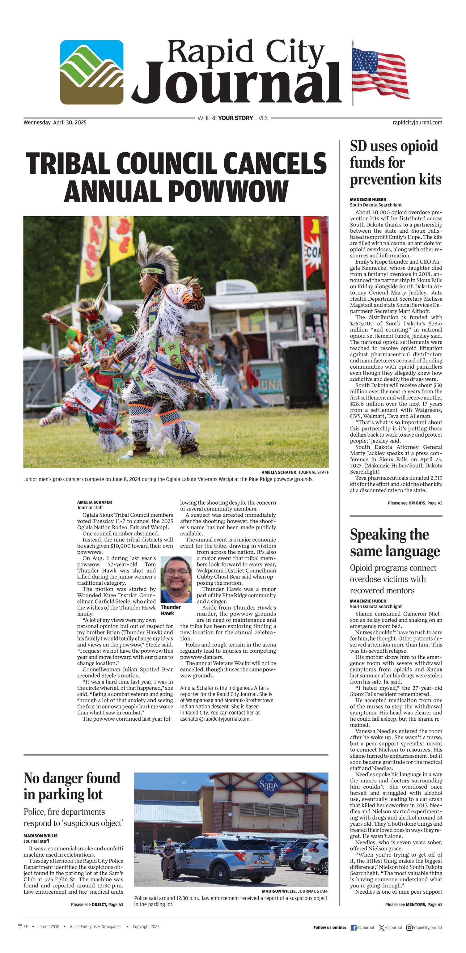 Rapid City Journal Front Page