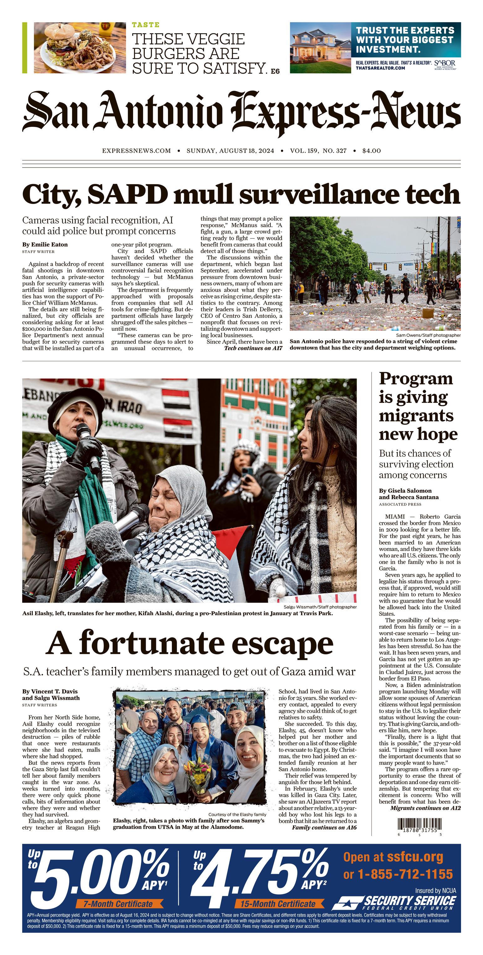 San Antonio Express-News Front Page
